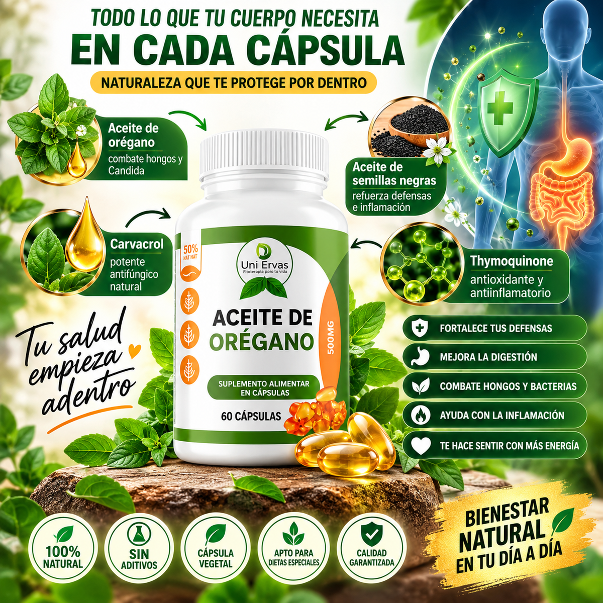 Aceite de Orégano 500 mg